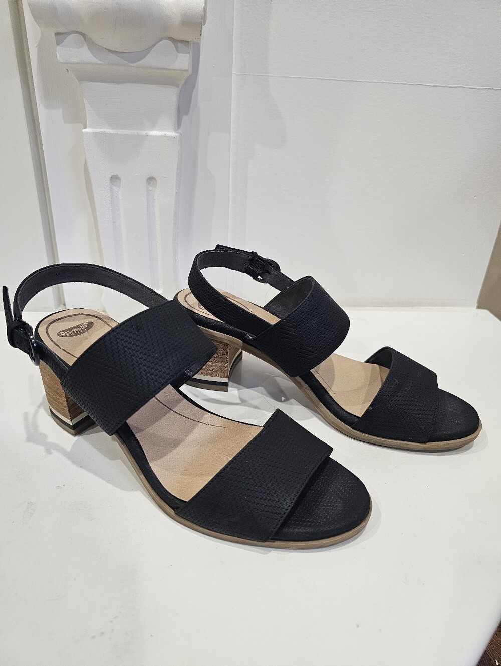 Dr. Scholl's "Sure Thing Black" Women's Block Heel Sandals Size 10